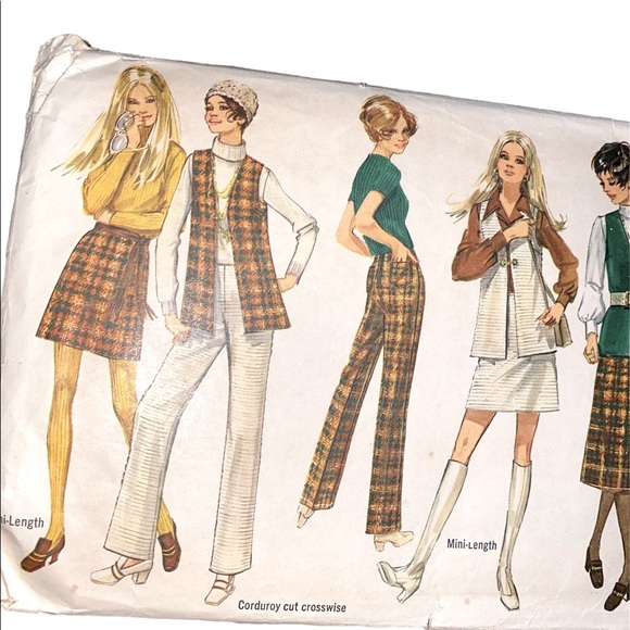 Vintage RARE Y2K 70’s sewing patterns boho, bell bottoms, grandpa core - Picture 2 of 4